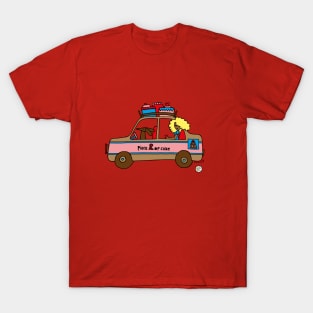 Vintage car with cool girl T-Shirt